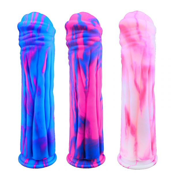 Colorful mixed color silicone giant horse penis dildo