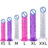 Eggless penis full series transparent crystal white imitation sucker TPE soft dildo