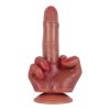 One finger imitation liquid silicone wearing penis has unique taste