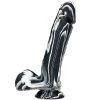 Simulated liquid silicone penis suction cup super soft thick black female big penis