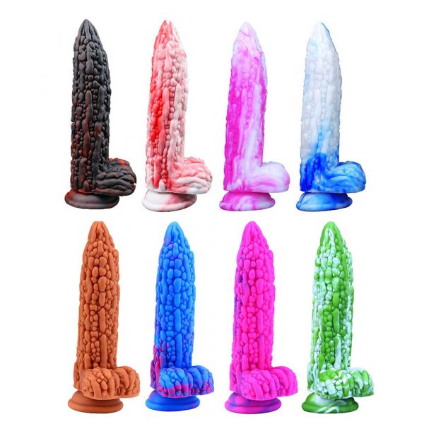 Tasty balsam pear stick Colorful dildo Silicone artificial penis