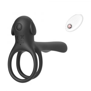 Wireless remote control double loop training vibration cock ring